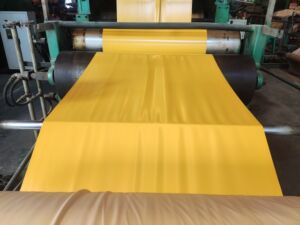 What is the specific gravity of flame-retardant rubber sheets